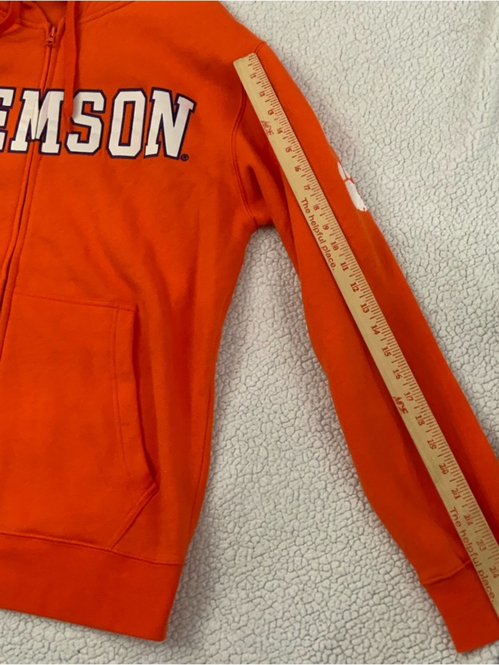 e5 Clemson Tigers Full Zip Jacket Hoodie Pockets Men’s XL NCAA Orange Purple New - Picture 10 of 11